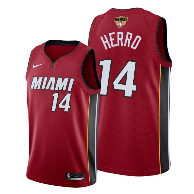 Men's Miami Heat #14 Tyler Herro 2020 Red Finals Bound Statement Edition Swingman Stitched Jersey